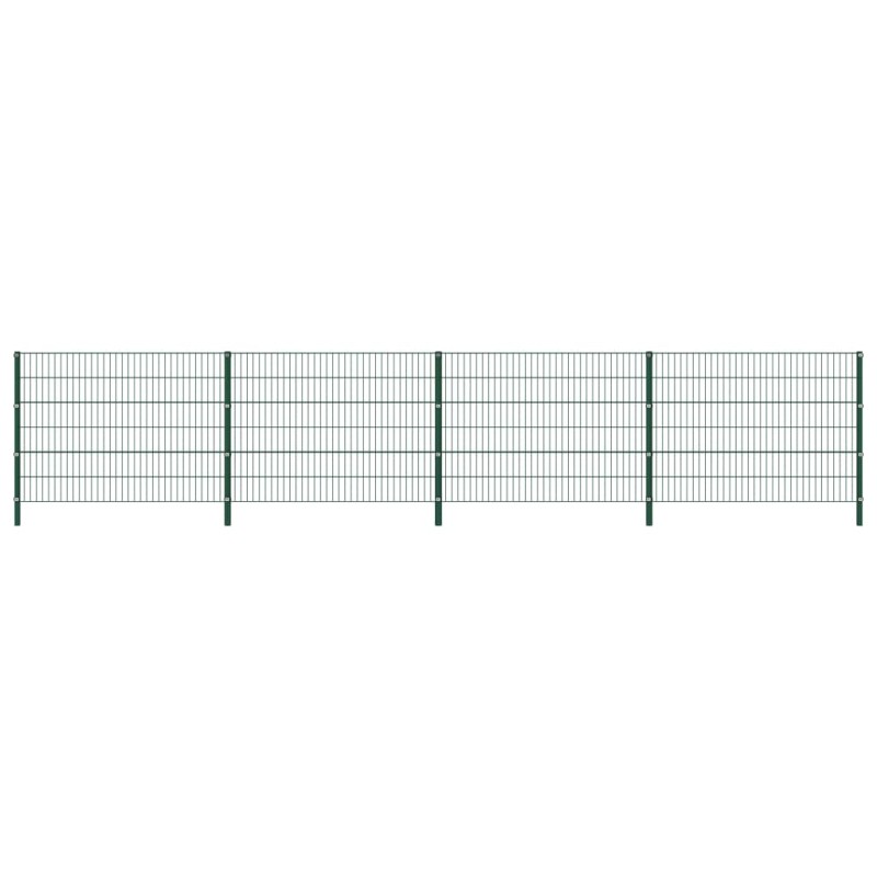 vidaXL Panel de valla con postes de hierro verde 6,8x1,2 m vidaXL Panel de valla con postes de hierro verde 6,8x1,2 m