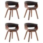 vidaXL Sillas de comedor 4 unidades de madera curvada y tela gris vidaXL Sillas de comedor 4 unidades de madera curvada y tela gris