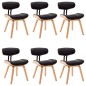 vidaXL Sillas de comedor 6 uds madera curvada cuero sintético negro vidaXL Sillas de comedor 6 uds madera curvada cuero sintético negro