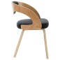 vidaXL Sillas de comedor 4 uds madera curvada cuero sintético negro