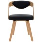 vidaXL Sillas de comedor 4 uds madera curvada cuero sintético negro