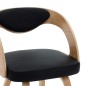 vidaXL Sillas de comedor 4 uds madera curvada cuero sintético negro