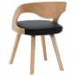 vidaXL Sillas de comedor 4 uds madera curvada cuero sintético negro