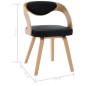 vidaXL Sillas de comedor 4 uds madera curvada cuero sintético negro