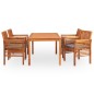 vidaXL Set comedor de jardín 5 pzas y cojines madera maciza de acacia