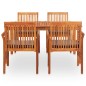 vidaXL Set comedor de jardín 5 pzas y cojines madera maciza de acacia