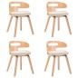 vidaXL Sillas de comedor 4 uds madera curvada y cuero sintético crema vidaXL Sillas de comedor 4 uds madera curvada y cuero sintético crema
