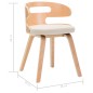 vidaXL Sillas de comedor 4 uds madera curvada y cuero sintético crema vidaXL Sillas de comedor 4 uds madera curvada y cuero sintético crema
