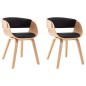 vidaXL Sillas de comedor 2 uds madera curvada y cuero sintético negro vidaXL Sillas de comedor 2 uds madera curvada y cuero sintético negro