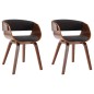vidaXL Sillas de comedor 2 unidades madera curvada y tela gris vidaXL Sillas de comedor 2 unidades madera curvada y tela gris