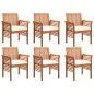 vidaXL Set comedor de jardín 7 pzas y cojines madera maciza de acacia vidaXL Set comedor de jardín 7 pzas y cojines madera maciza de acacia