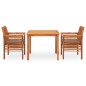 vidaXL Set comedor de jardín 3 pzas y cojines madera maciza de acacia vidaXL Set comedor de jardín 3 pzas y cojines madera maciza de acacia
