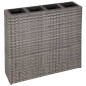 vidaXL Jardinera alta con 4 macetas 2 uds ratán sintético gris vidaXL Jardinera alta con 4 macetas 2 uds ratán sintético gris