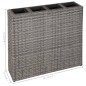 vidaXL Jardinera alta con 4 macetas 2 uds ratán sintético gris vidaXL Jardinera alta con 4 macetas 2 uds ratán sintético gris