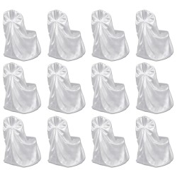 vidaXL Funda de silla para banquete de boda 12 unidades blanco