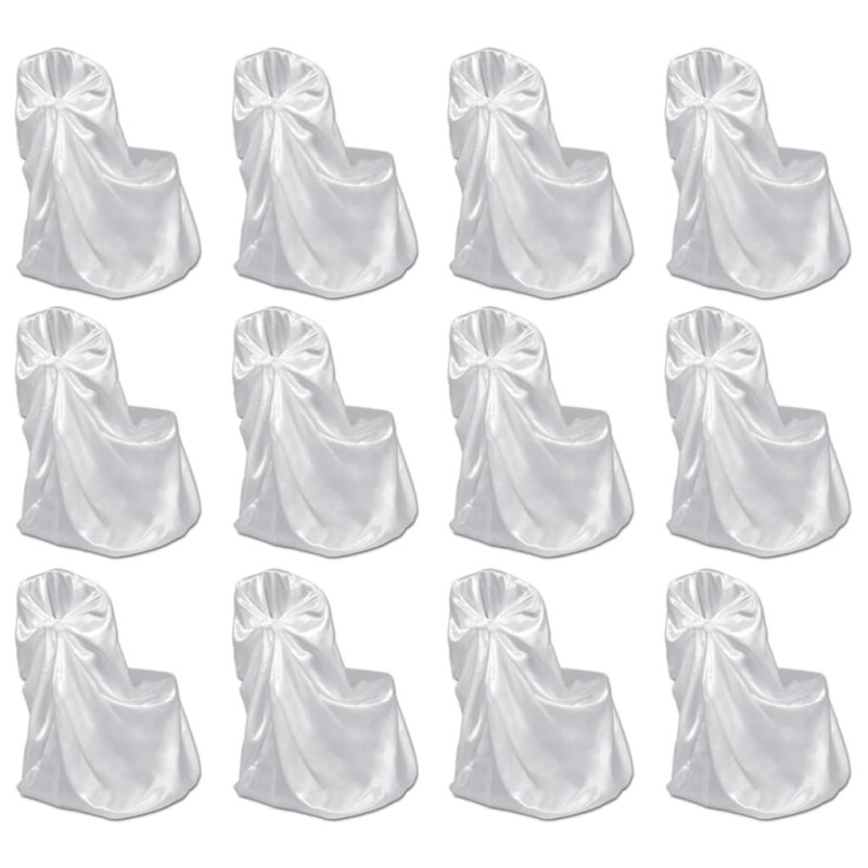 vidaXL Funda de silla para banquete de boda 12 unidades blanco vidaXL Funda de silla para banquete de boda 12 unidades blanco
