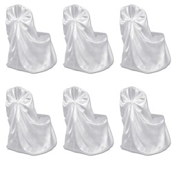 vidaXL Funda de silla para banquete de boda 12 unidades blanco