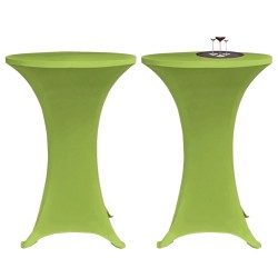 vidaXL Funda elástica para mesa 4 unidades 80 cm verde