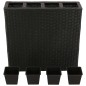 vidaXL Jardinera alta con 4 macetas 2 uds ratán sintético negro vidaXL Jardinera alta con 4 macetas 2 uds ratán sintético negro