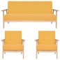 vidaXL Juego de sofás de 3 piezas tela amarillo vidaXL Juego de sofás de 3 piezas tela amarillo