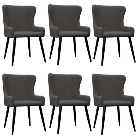 vidaXL Sillas de comedor 6 unidades terciopelo gris