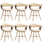 vidaXL Sillas de comedor 6 uds cuero sintético y madera curvada crema vidaXL Sillas de comedor 6 uds cuero sintético y madera curvada crema