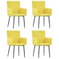 vidaXL Sillas de comedor con reposabrazos 4 uds tela amarilla vidaXL Sillas de comedor con reposabrazos 4 uds tela amarilla