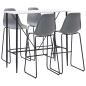 vidaXL Juego de mesa alta y taburetes 5 piezas plástico gris vidaXL Juego de mesa alta y taburetes 5 piezas plástico gris