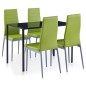 vidaXL Conjunto de mesa y sillas de comedor 5 piezas verde vidaXL Conjunto de mesa y sillas de comedor 5 piezas verde