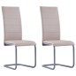 vidaXL Sillas voladizas de comedor 2 uds cuero sintético capuchino vidaXL Sillas voladizas de comedor 2 uds cuero sintético capuchino