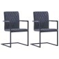 vidaXL Sillas voladizas de comedor 2 unidades cuero sintético negro vidaXL Sillas voladizas de comedor 2 unidades cuero sintético negro