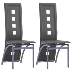 vidaXL Sillas de comedor 2 unidades cuero sintético gris
