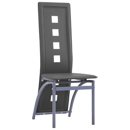 vidaXL Sillas de comedor 2 unidades cuero sintético gris