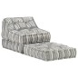 vidaXL Puf modular de tela de rayas grises vidaXL Puf modular de tela de rayas grises