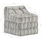 vidaXL Puf modular de tela de rayas grises vidaXL Puf modular de tela de rayas grises