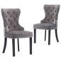 vidaXL Sillas de comedor 2 unidades de terciopelo gris vidaXL Sillas de comedor 2 unidades de terciopelo gris