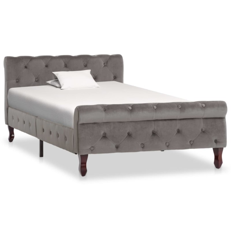 vidaXL Estructura de cama de terciopelo gris 100x200 cm vidaXL Estructura de cama de terciopelo gris 100x200 cm