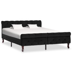 vidaXL Estructura de cama de terciopelo negro 140x200 cm