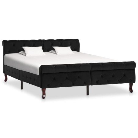 vidaXL Estructura de cama de terciopelo negro 140x200 cm