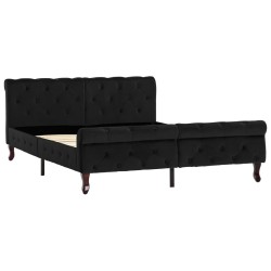 vidaXL Estructura de cama de terciopelo negro 140x200 cm