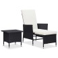 vidaXL Set muebles de jardín 2 piezas y cojines ratán sintético negro vidaXL Set muebles de jardín 2 piezas y cojines ratán sintético negro