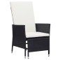 vidaXL Set muebles de jardín 2 piezas y cojines ratán sintético negro vidaXL Set muebles de jardín 2 piezas y cojines ratán sintético negro