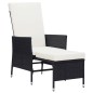 vidaXL Set muebles de jardín 2 piezas y cojines ratán sintético negro vidaXL Set muebles de jardín 2 piezas y cojines ratán sintético negro