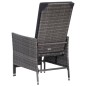 vidaXL Set de muebles de jardín 2 pzas y cojines ratán sintético gris