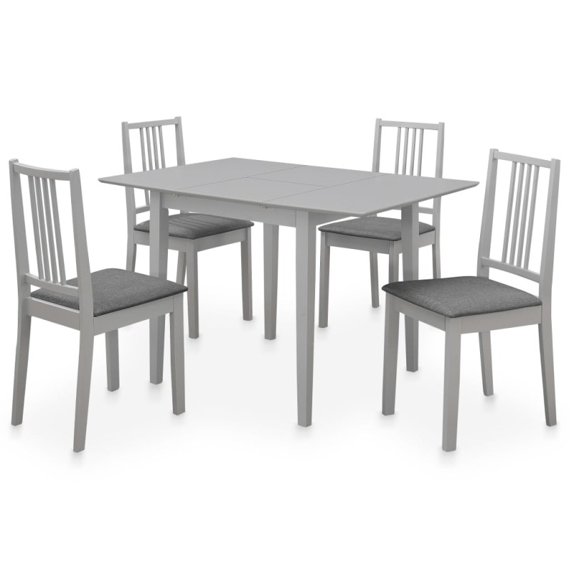 vidaXL Juego de muebles de comedor 5 piezas MDF gris vidaXL Juego de muebles de comedor 5 piezas MDF gris