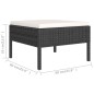 vidaXL Set muebles de jardín 2 piezas y cojines ratán sintético negro vidaXL Set muebles de jardín 2 piezas y cojines ratán sintético negro