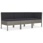 vidaXL Set de muebles de jardín 3 pzas y cojines ratán sintético gris vidaXL Set de muebles de jardín 3 pzas y cojines ratán sintético gris