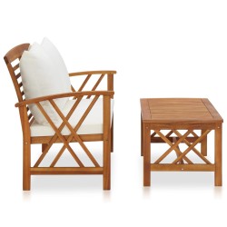 vidaXL Muebles de jardín 2 piezas con cojines madera maciza de acacia 