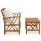 vidaXL Muebles de jardín 2 piezas con cojines madera maciza de acacia 