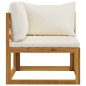 vidaXL Juego de sofá 2 pzas con cojines blanco crema madera de acacia vidaXL Juego de sofá 2 pzas con cojines blanco crema madera de acacia